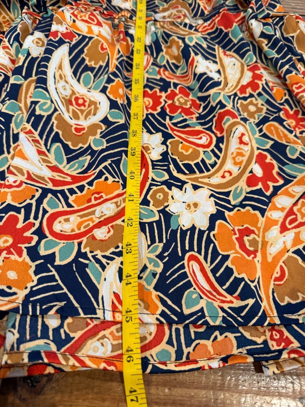 Umgee Paisley Floral Tiered Midi Dress Navy Orange Boho Size Medium - Picture 9 of 9